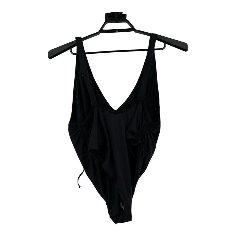 Good American bathing suit Shine Cinch plunging cheeky one piece size 6 (3X)